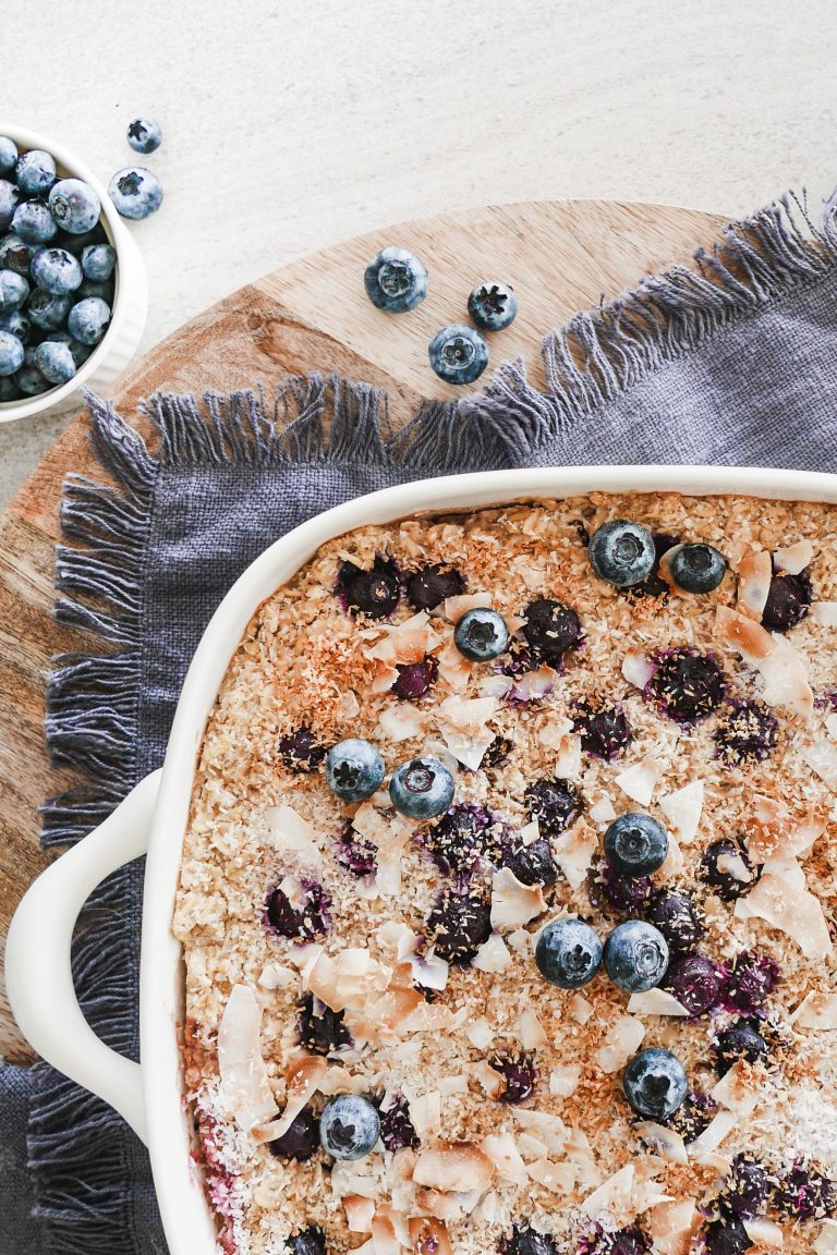 blueberry apple crumble baked oats