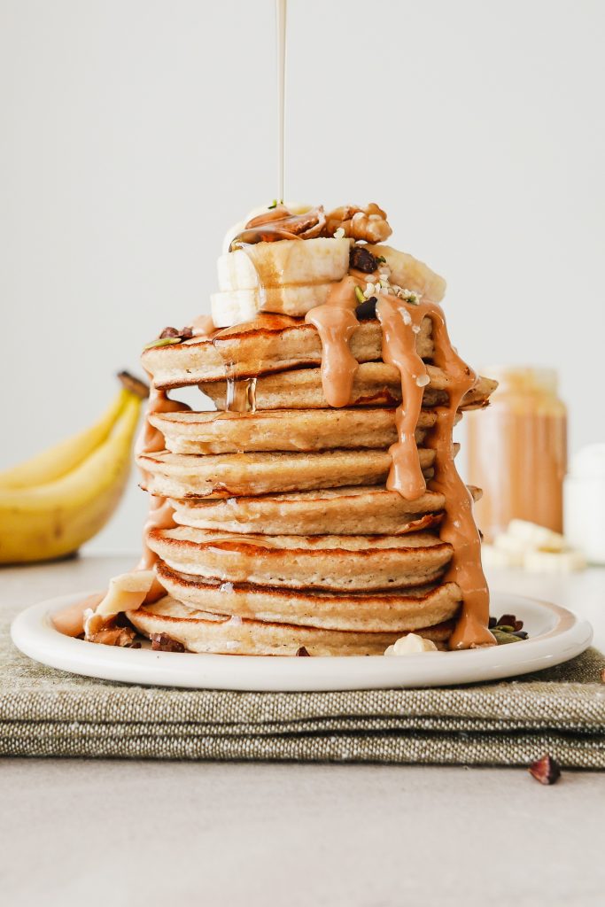 Healthy banana oat pancakes